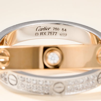 [Ornora Jewelry]LOVE PINK GOLD SILVER DIAMOND DOUBLE RING