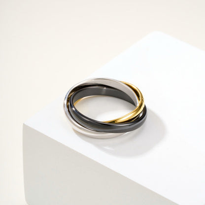 [Ornora Jewelry]TRINITY 3.2MM RING BLACK CERAMIC