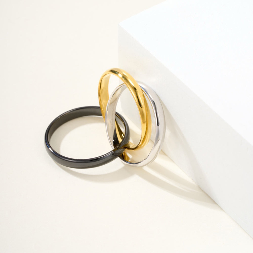 [Ornora Jewelry]TRINITY 3.2MM RING BLACK CERAMIC