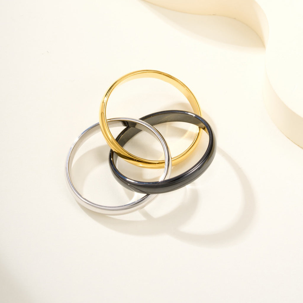 [Ornora Jewelry]TRINITY 3.2MM RING BLACK CERAMIC