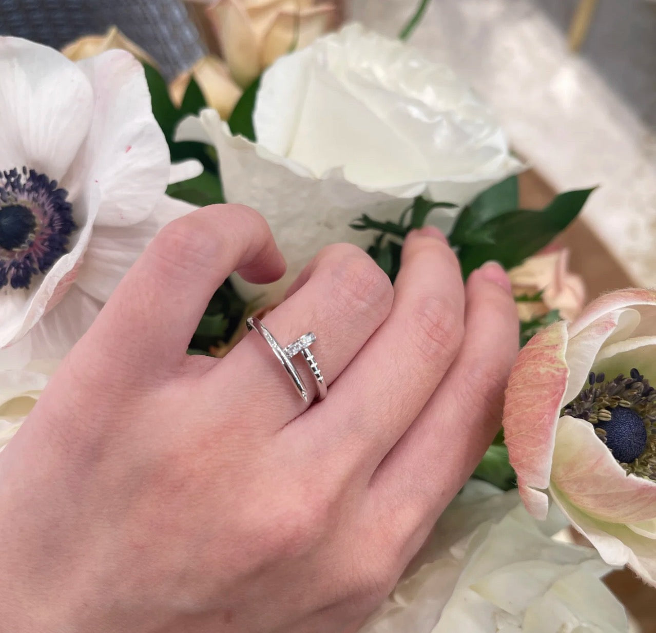 [Ornora Jewelry]JUSTE 1.8MM HALF DIAMOND RING
