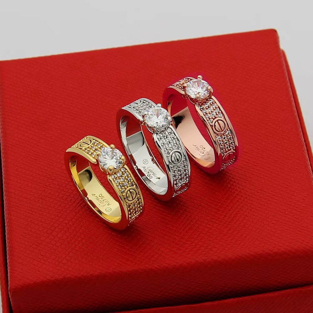[Ornora Jewelry]LOVE RING 3.6MM 1 BIG DIAMOND FULL DIAMOND