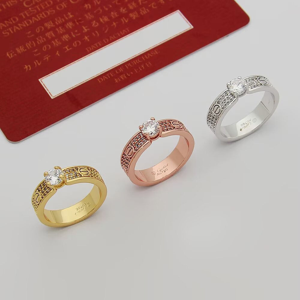 [Ornora Jewelry]LOVE RING 3.6MM 1 BIG DIAMOND FULL DIAMOND