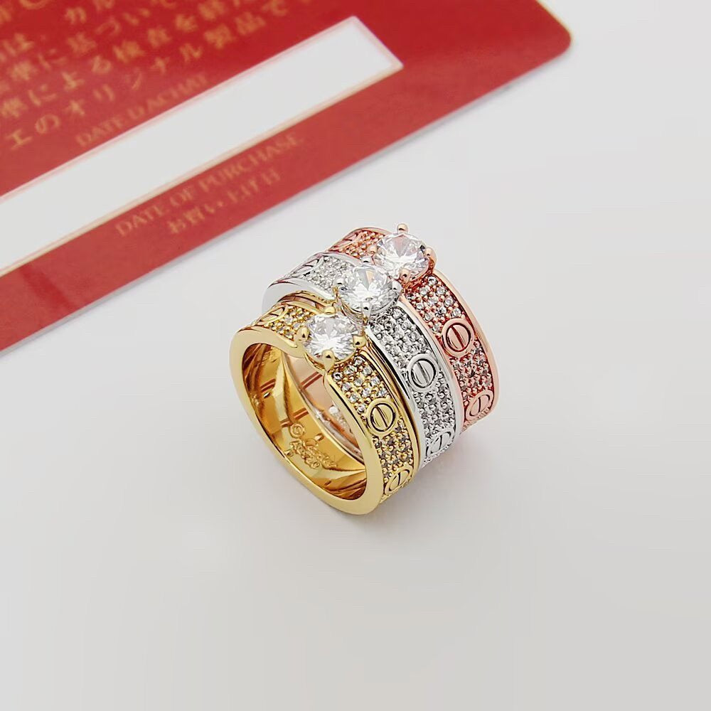 [Ornora Jewelry]LOVE RING 3.6MM 1 BIG DIAMOND FULL DIAMOND