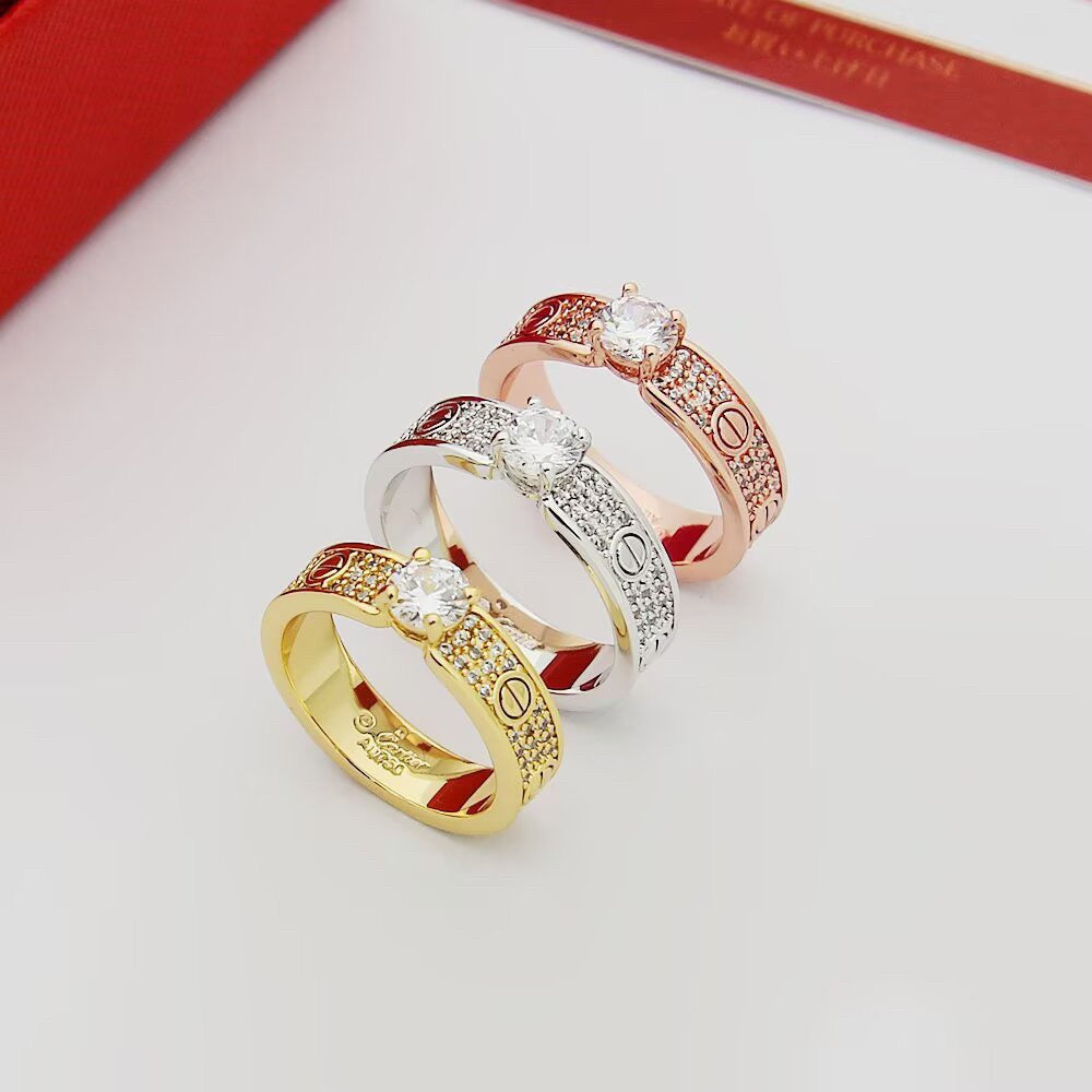 [Ornora Jewelry]LOVE RING 3.6MM 1 BIG DIAMOND FULL DIAMOND
