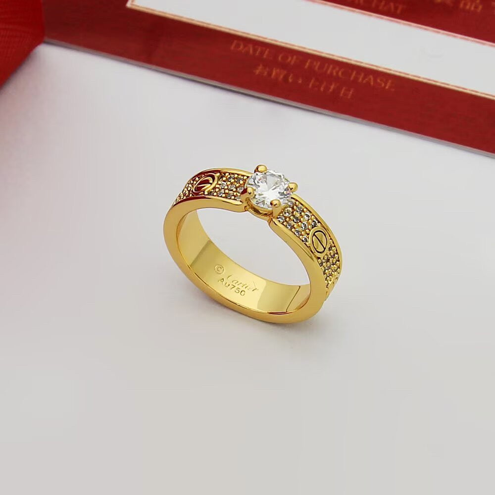 [Ornora Jewelry]LOVE RING 3.6MM 1 BIG DIAMOND FULL DIAMOND