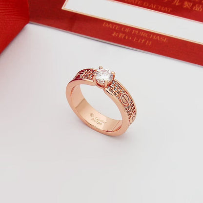 [Ornora Jewelry]LOVE RING 3.6MM 1 BIG DIAMOND FULL DIAMOND