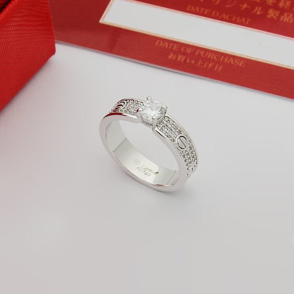 [Ornora Jewelry]LOVE RING 3.6MM 1 BIG DIAMOND FULL DIAMOND