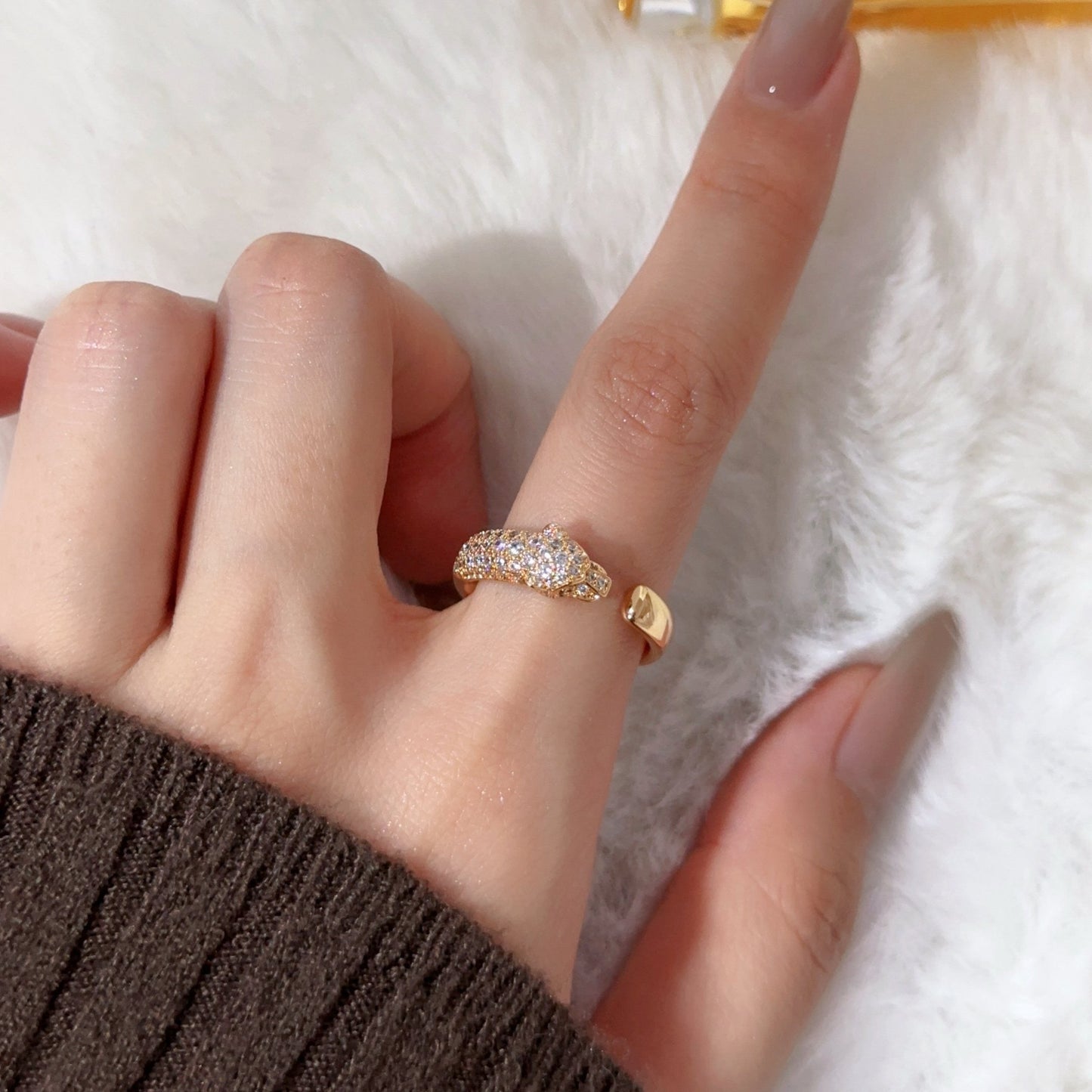 [Ornora Jewelry]PANTHERE HALF DIAMOND SMALL RING