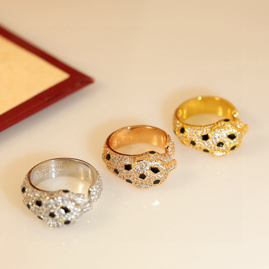 [Ornora Jewelry]PANTHERE SPOTTED FULL DIAMOND MEDIUM RING