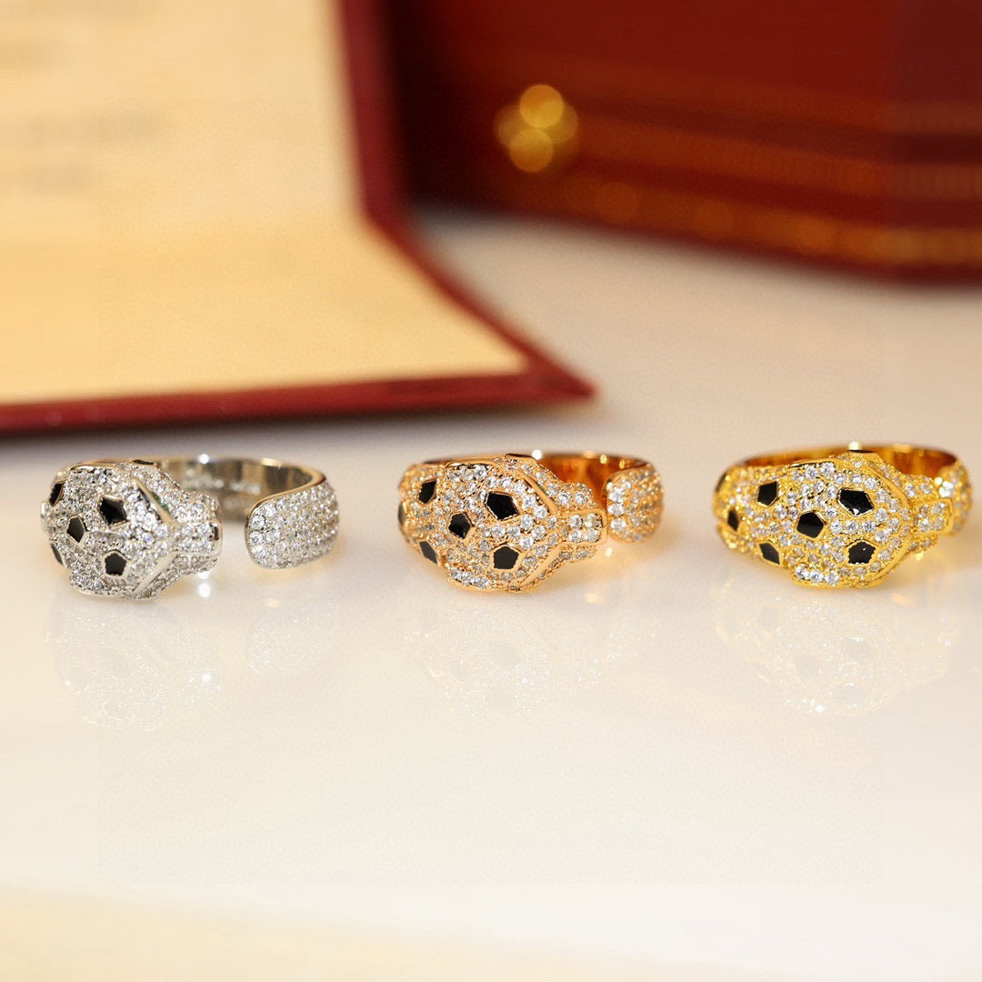 [Ornora Jewelry]PANTHERE SPOTTED FULL DIAMOND MEDIUM RING