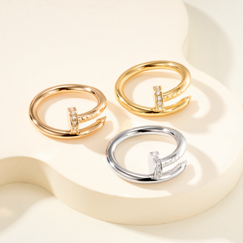 [Ornora Jewelry]JUSTE RING 2.6MM HALF DIAMOND