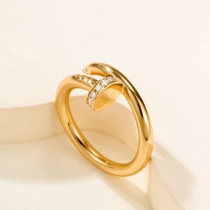 [Ornora Jewelry]JUSTE RING 2.6MM HALF DIAMOND