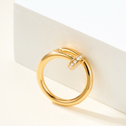 [Ornora Jewelry]JUSTE RING 2.6MM HALF DIAMOND