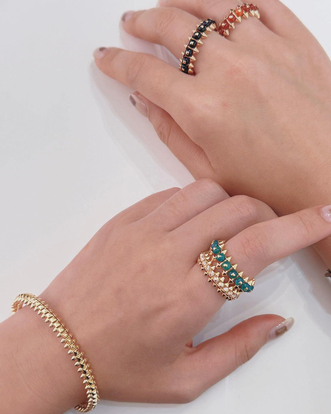 [Ornora Jewelry]CLASH 7.9MM AGATE CHALCEDONY RING