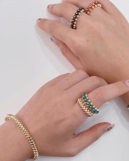 [Ornora Jewelry]CLASH 7.9MM AGATE CHALCEDONY RING