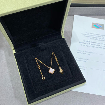[Ornora Jewelry]CLOVER 15MM PINK MOTHER-OF-PEARL SINGLE FLOWER NECKLACE