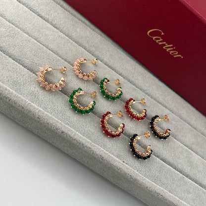 [Ornora Jewelry]CLASH 7.9MM AGATE CHALCEDONY EARRINGS