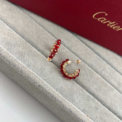 [Ornora Jewelry]CLASH 7.9MM AGATE CHALCEDONY EARRINGS