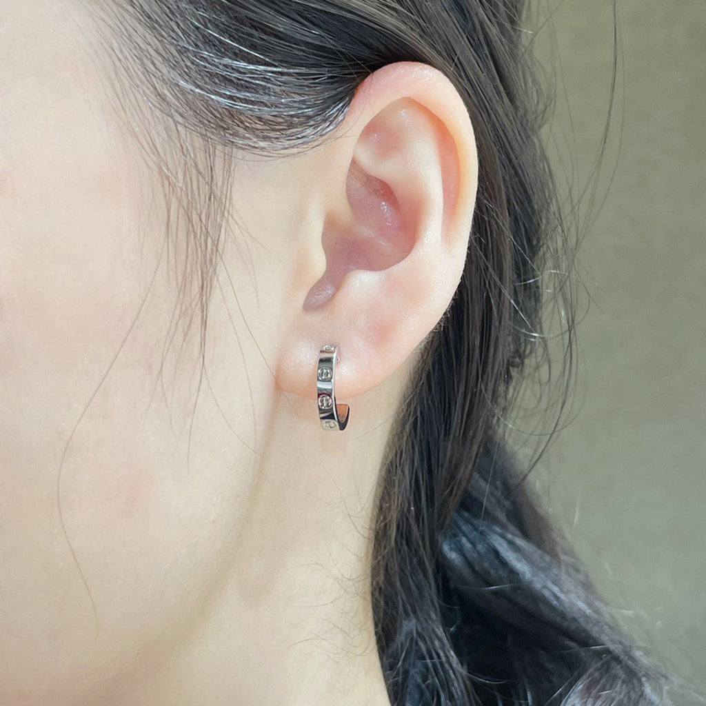 [Ornora Jewelry]LOVE EARRINGS 2.65 MM NO DIAMOND SMALL
