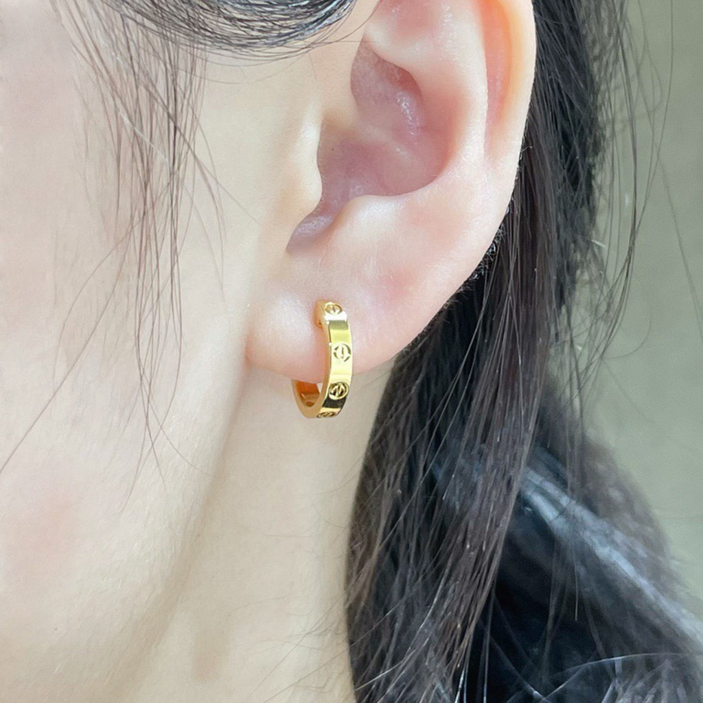 [Ornora Jewelry]LOVE EARRINGS 2.65 MM NO DIAMOND SMALL