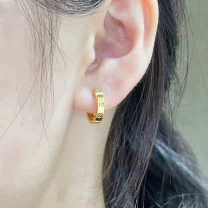 [Ornora Jewelry]LOVE EARRINGS 2.65 MM NO DIAMOND SMALL