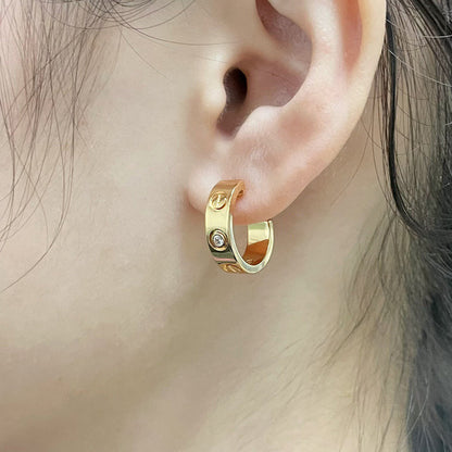 [Ornora Jewelry]LOVE EARRINGS 5.7MM 2 DIAMONDS