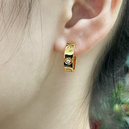 [Ornora Jewelry]LOVE EARRINGS 5.7MM 2 DIAMONDS