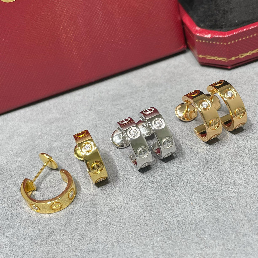 [Ornora Jewelry]LOVE EARRINGS 5.7MM 2 DIAMONDS