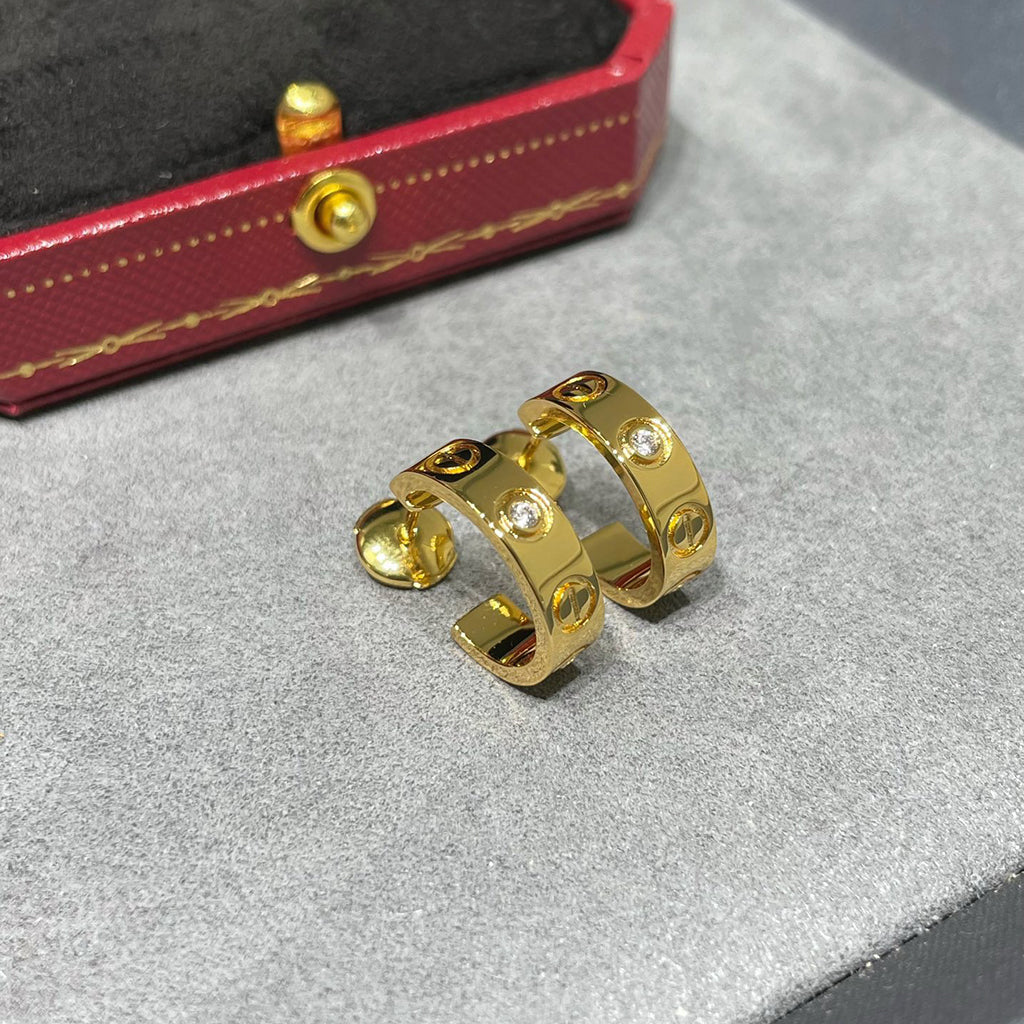 [Ornora Jewelry]LOVE EARRINGS 5.7MM 2 DIAMONDS