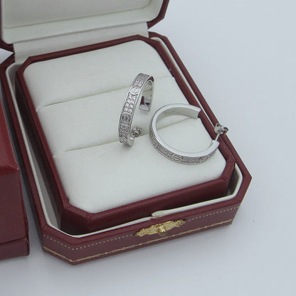 [Ornora Jewelry]LOVE EARRINGS 3.6MM DIAMOND PAVED