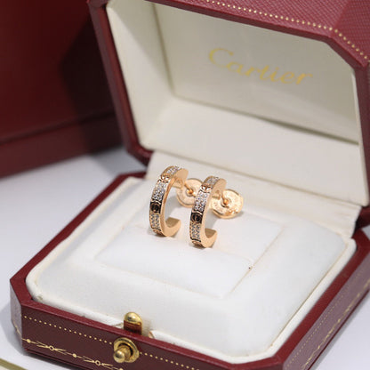 [Ornora Jewelry]LOVE 5.5MM DIAMOND PAVED EARRINGS