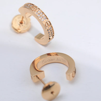 [Ornora Jewelry]LOVE 5.5MM DIAMOND PAVED EARRINGS
