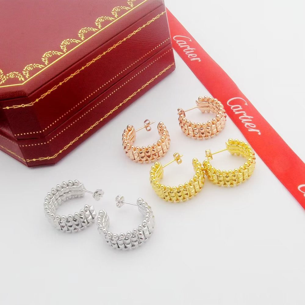 [Ornora Jewelry]CLASH 9.2MM DOUBLE ROW EARRINGS