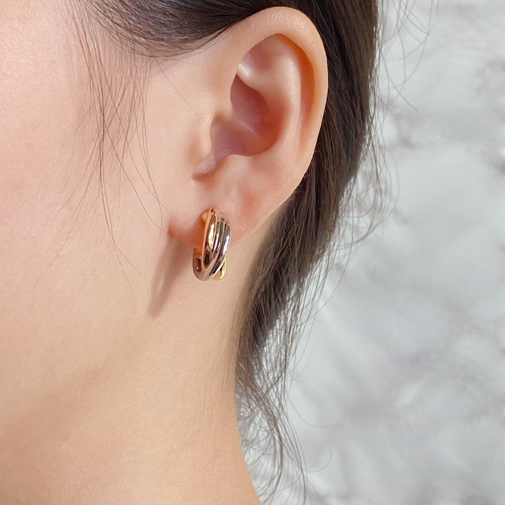 [Ornora Jewelry]TRINITY ON DIAMOND CLASSIC EARRINGS