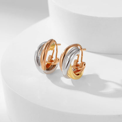 [Ornora Jewelry]TRINITY ON DIAMOND CLASSIC EARRINGS