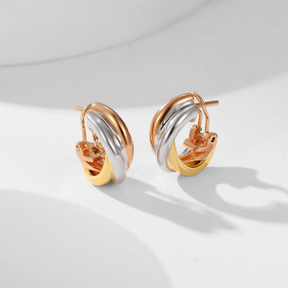 [Ornora Jewelry]TRINITY ON DIAMOND CLASSIC EARRINGS
