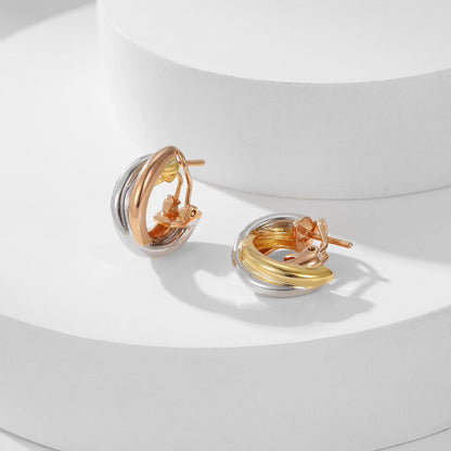 [Ornora Jewelry]TRINITY ON DIAMOND CLASSIC EARRINGS