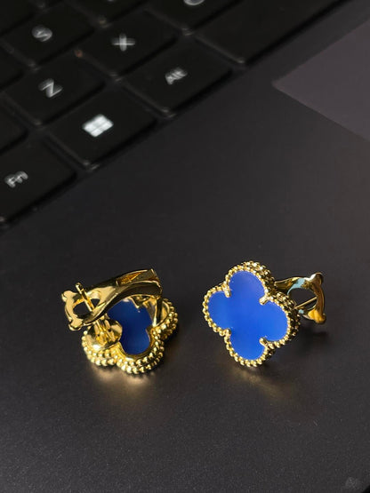[Ornora Jewelry] CLOVER LARGE (20mm) 1 MOTIFS BLUE MOP STUD EARRINGS