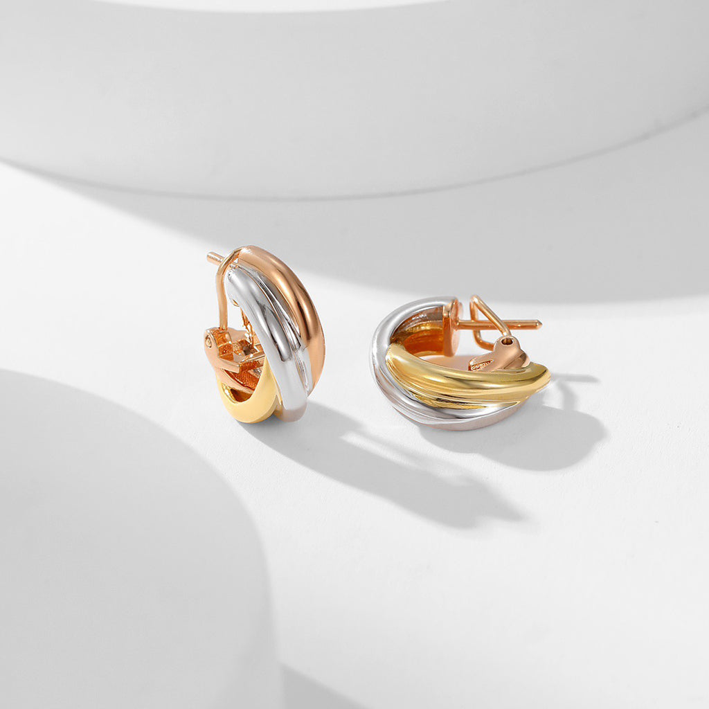 [Ornora Jewelry]TRINITY ON DIAMOND CLASSIC EARRINGS