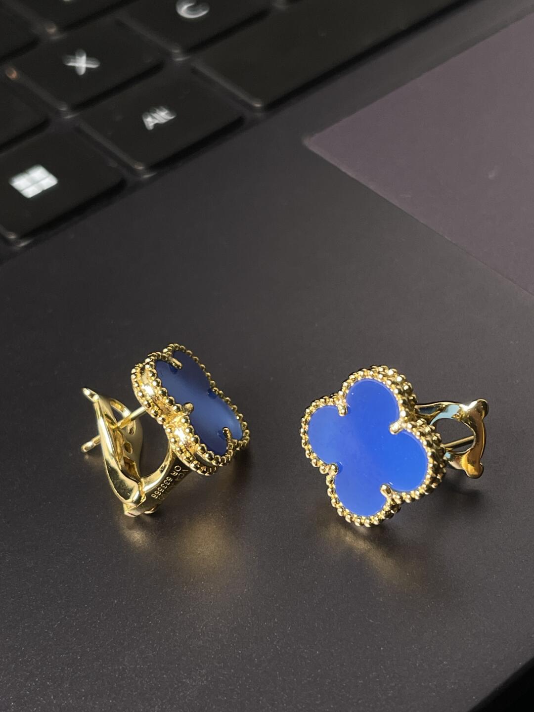 [Ornora Jewelry] CLOVER LARGE (20mm) 1 MOTIFS BLUE MOP STUD EARRINGS