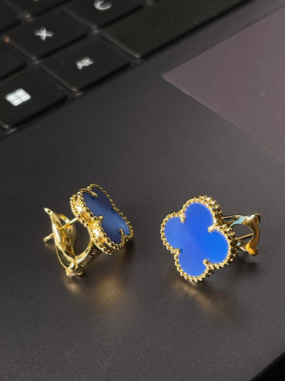 [Ornora Jewelry] CLOVER LARGE (20mm) 1 MOTIFS BLUE MOP STUD EARRINGS