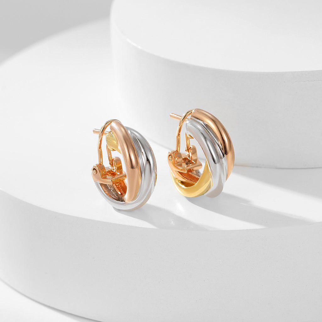 [Ornora Jewelry]TRINITY ON DIAMOND CLASSIC EARRINGS