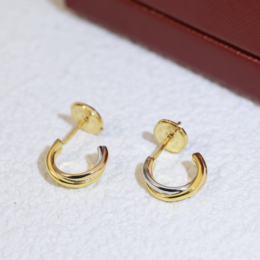 [Ornora Jewelry]TRINITY ON DIAMOND MINI EARRINGS