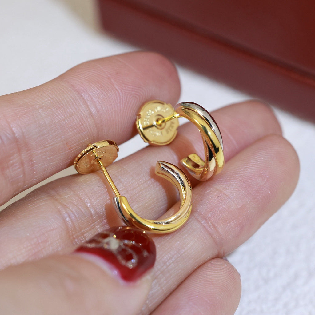 [Ornora Jewelry]TRINITY ON DIAMOND MINI EARRINGS