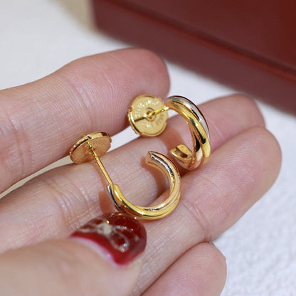 [Ornora Jewelry]TRINITY ON DIAMOND MINI EARRINGS