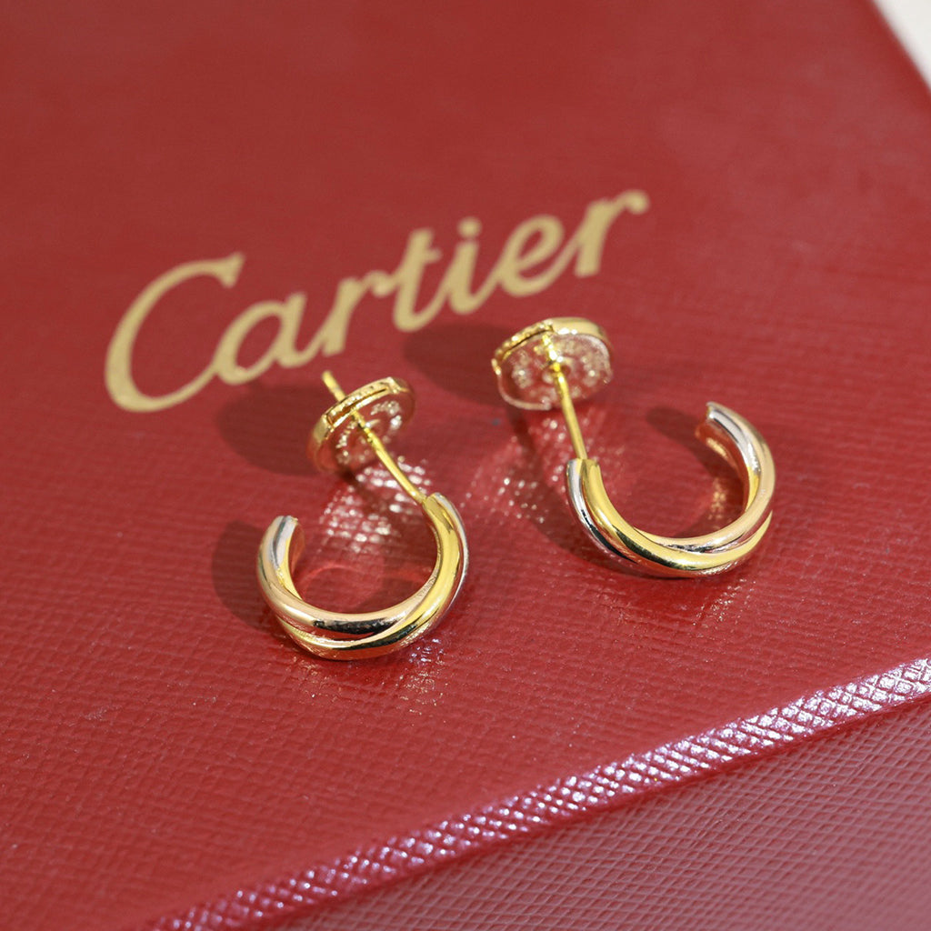 [Ornora Jewelry]TRINITY ON DIAMOND MINI EARRINGS