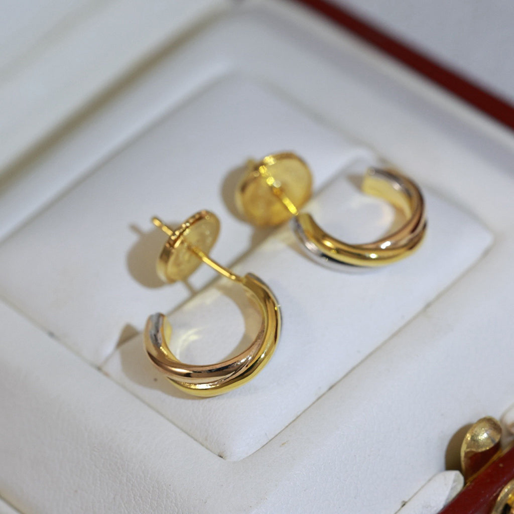 [Ornora Jewelry]TRINITY ON DIAMOND MINI EARRINGS
