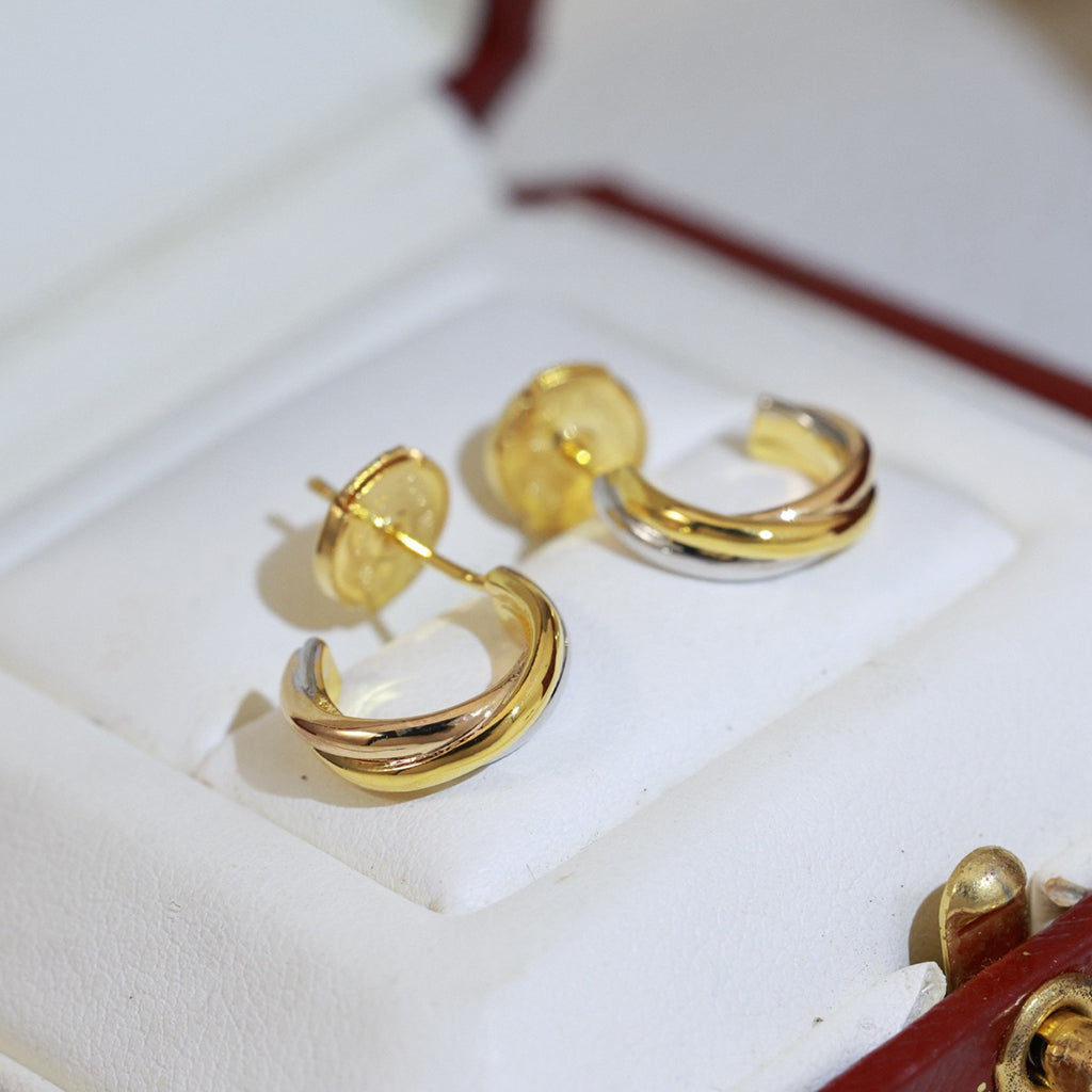 [Ornora Jewelry]TRINITY ON DIAMOND MINI EARRINGS