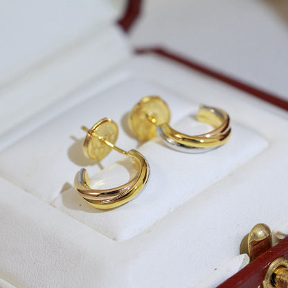 [Ornora Jewelry]TRINITY ON DIAMOND MINI EARRINGS